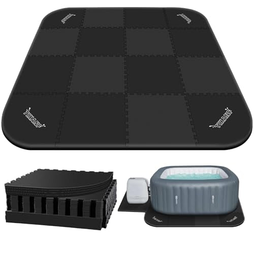 1/4" Extra Thick Hot Tub Mat,85IN Large Hot Tub Mat for Inflatable Tub,Hot Tub Pad Foundation,Eva Foam Padding for Indoor Outdoor,Inflatable Hot Tub Accessories - size: Square-1/4"