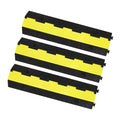 3 Pack 2 Channel Cable Protector Ramp, 11000 LBS Load Heavy Duty Floor Cord Wire Hose Cover, Rubber Modular Speed Bump for Driveway & High Traffic Areas, 40" x 10" x 5" - size: 3 Pack