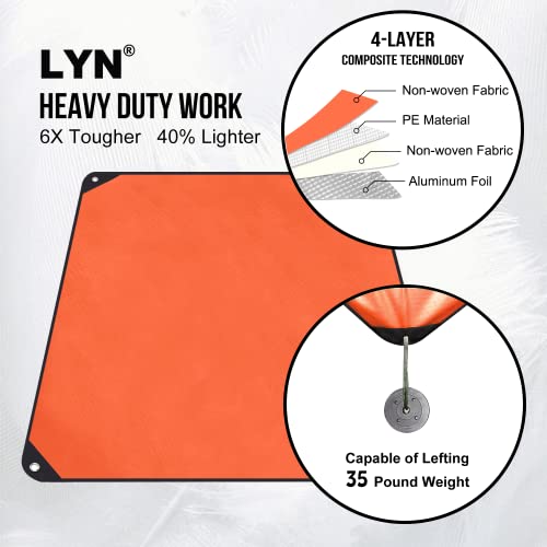 LYN Heavy Duty Emergency Blanket Survival Gear Waterproof Insulated Blanket Emergency Tarp for Camping, Hiking, Bushcraft - color: Orange