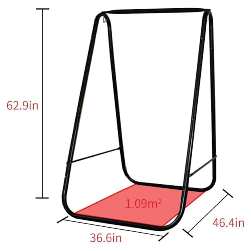 Hammock Chair with Stand,Heavy-Duty Hammock Stand with Large Indoor Swing,MAX Load 500 LBS,Hanging Chair with Stand for Indoor Outdoor,Swing Chair with 2 Cushions Included(Dark Grey) - color: Dark Grey