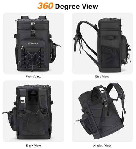 Insulated Cooler Backpack, 40L Leakproof Backpack with Double Compartments for Men & Women, Large Lunch Cooler for Camping, Beach, Travel, Picnic, Up to 48 Cans - color: Black