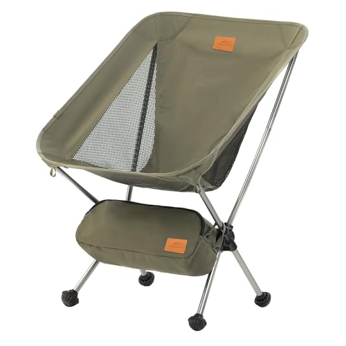 Naturehike YL08 Ultralight Camping Chair, 2.38 LBS Portable Backpacking Chair with Anti-Sinking Feet, Lightweight Compact Folding Hiking Camp Chair - color: Green