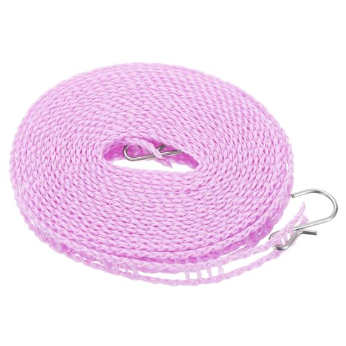 uxcell Portable Clothesline, 16.4ft Nylon Windproof Non-Slip Washing Line Rope for Courtyard Outdoor Travel Camping Laundry Drying, Purple - color: Purple, size: 16.4ft