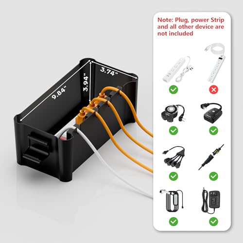 Diivoo Medium Weatherproof Extension Cord Cover, Outdoor Plug Protector Waterproof, Outdoor Extension Cord Box for Power Strip, Holiday Lights, Patio Heaters, Black - size: Medium