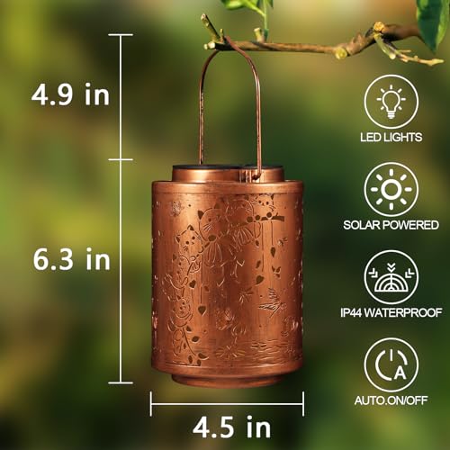 Solar Lanterns Garden Decor Birthday Gifts for Women Mon Grandma Metal Hanging Solar Lights Waterproof Outdoor Decoration for Outside LED Lanterns for Yard Patio Lawn (Cat) - style: Cat