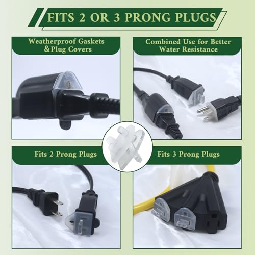 30 Pack Outdoor Plug Protector Waterproof Soft Silicone Waterproof Pad and ABS Plug Cover Constitute Christmas Light Installation, Extension Cords, Stop GFCI - color: Lucency 30pack