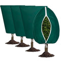 Plant Covers Freeze Protection, 4 Pack Frost Cloth with Zipper Drawstring 32’’×47’’, Reusable Outdoor Protection Jacket for Shrub Tree Potted Plants Winter Cold Weather(Green) - size: 32"×47"(4 pack)