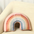 Menkxi Rainbow Throw Pillow Gift Boho Classroom Reading Corner Throw Pillow for Girls Kids Book Center Daily Affirmations Cushion Arch Shaped Motivational Home Bedroom Playroom(Classic)