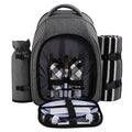 apollo walker Picnic Backpack Bag for 2 Person with Cooler Compartment, Detachable Bottle/Wine Holder, Fleece Blanket, Plates and Cutlery Set (2Person,Grey) - color: Grey1, size: 2 Person