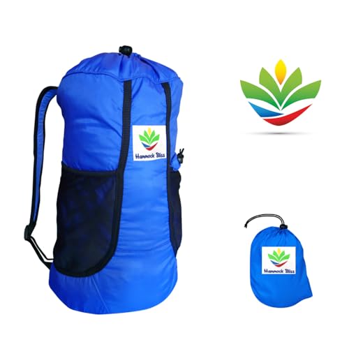 Hammock Bliss - Ultralight Travel Daypack - Lightweight Packable Backpack - Foldable Hiking Backpacks - Waterproof Compact Folding Day Pack for Travel Camping Outdoor - Only 5.25 oz - color: Blue