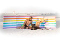 Premium 20 ft Beach Windscreen, Privacy Screen, Wind Blocker - Pastel Perfect, Free Rubber Mallet and Carry Bag Included - color: Pastel Perfect