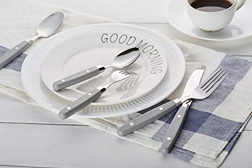 ANNOVA Silverware Set, Retro/Rivet Colorful Stainless Steel Tableware Kitchen Flatware Set Utensils, Includes Dinner Knives, Forks, Spoons, Salad Forks & Dessert Spoons (Gray, 20 Pieces) - color: Gray, size: 20 Pieces