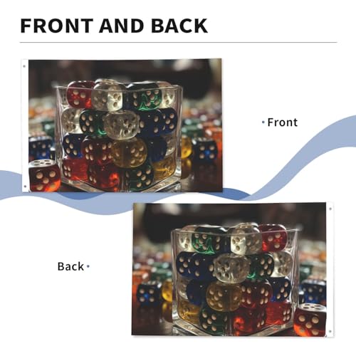 Flag 2 X 3 Ft Garden Yard Flags Personalized Welcom Flags Double Sided Games Dice Set Print Greeting Banner For Indoor Outdoor Party Home Decor