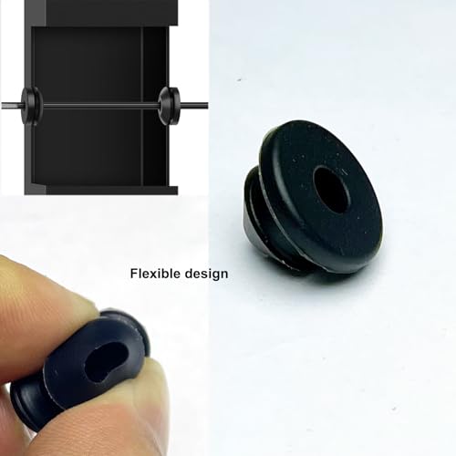 50-Pack Black Cable Railing Rubber Grommets for 1/8" 5/32" 3/16" Stainless Steel Wire, Level Metal Post Protector Sleeves, Indoor & Outdoor