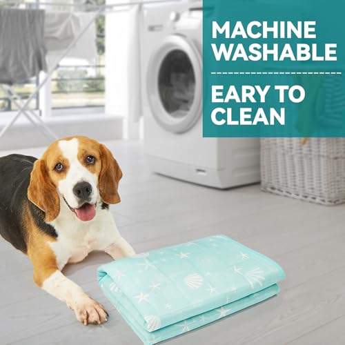SUPRIY Pet Cooling Mat for Dogs & Cats - Qmax 0.4 Waterproof Cooling Pad, Summer Heat Relief Mat with Japanese Polyester Tech, 3 Sizes Indoor/Outdoor Use (19.5 * 27.5, Blue Ocean) - size: 19.5*27.5