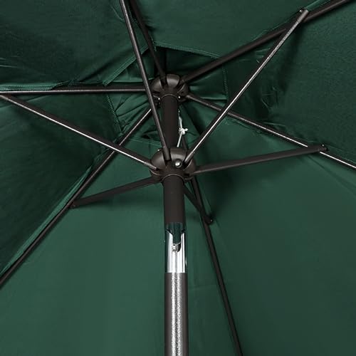 Blissun 7.5 ft Patio Umbrella, Yard Umbrella, Outdoor Market Umbrella with Push Button Tilt Crank, Dark Green - color: Dark Green