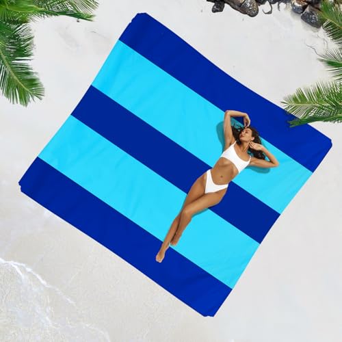Beach Blanket Waterproof Sandproof 1-7 Adult Oversized 78 '' × 110 '' Lightweight Durable Compact Sand Free Extra Large Beach Mat for Travel Camping Hiking Picnic - color: 2blue, size: 78“x110”