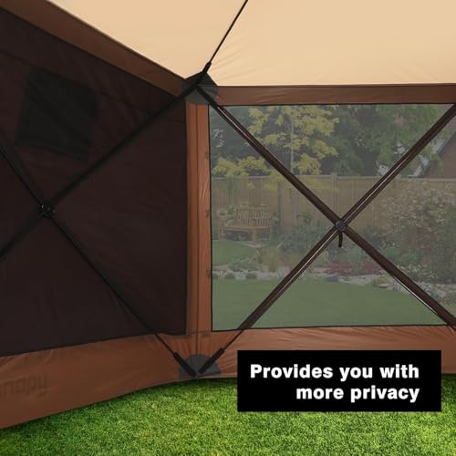 MASTERCANOPY Wind Screen Side Panel with Window for 10x10 Escape Screen Shelter Canopy Tent - Weatherproof, UV Resistant Sun Shade Attachment Accessory (Coffee Brown, 1 Pack) - color: Brown, size: 10x10