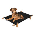 DBD5000C Chester 32" Modern Minimalist Wood Frame Elevated Outdoor Dog Bed, Ink/Light Teak - color: Ink/Light Teak