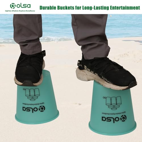 Olsa Giant Yard Pong Set, Toss Family Games for Beach Camping Lawn Backyard Party, Indoor Outdoor Party Games for Adults and Family(Green Glow in Dark) - color: Green Glow in the Dark