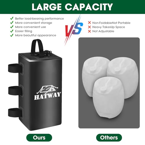 Hatway Canopy Weights,132 LBS Canopy Water Weight Bag Set of 4 Leg Weights for Pop Up Gazebo,Canopies,Tent-4 * 15L-Black - size: 132LBS-4PCS-Black