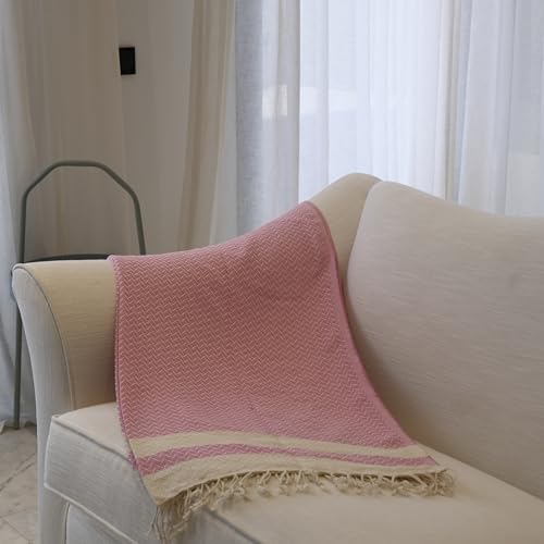 mysticalanatolia Turkish Beach Towel Oversized Cotton Sand Free Quick Dry Lightweight Peshtemal Large Travel Yoga Picnic Blanket Absorbent Compact 39x79 Pink - color: Pink