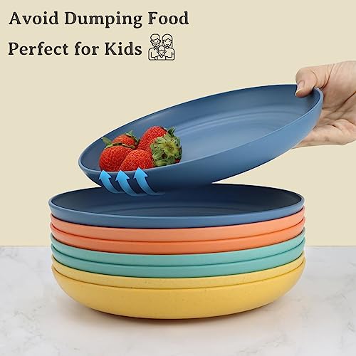 Wrova 32-piece Kitchen Alternative Melamine Wheat Straw Dinnerware Sets,Unbreakbale Dishwasher Safe Kitchen Bowls and Plates Sets with Cups,Apartment Essential Dishes Set for 8.Grey Series - color: Gray, size: 32 Pack