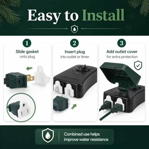 Outdoor Waterproof Outlet Covers and Weatherproof Gaskets 50 Piece Set White，Weatherproof Extension Cord Cover,Outdoor Waterproof Power Outlet Covers Are Available for 2 or 3 Hole Plug Covers - size: 0.98*0.59*0.9--50PCS