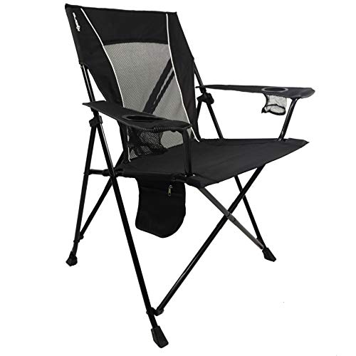 Kijaro Foldable Camping Chair, Vik Black, Polyester, Mesh, Steel, Portable, Durable, Unisex - color: Vik Black