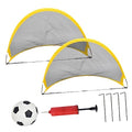 2Pcs Soccer Goal Net Set with Inflator Football and Iron Nails Portable Outdoor Training for Boys and Backyard Game