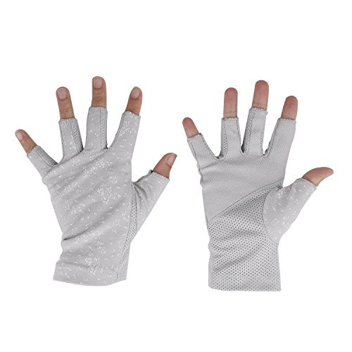 Lightweight Summer Fingerless Gloves Men Women UV Sun Protection Driving Cotton Gloves Nonslip Touchscreen Mittens - color: Gray
