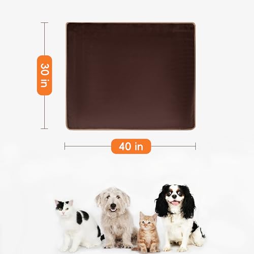 Waterproof Dog Blankets Brown, 30"x40" Cat Blanket for Indoor Cats, Soft Fluffy Sofa Car Bed Protector, Reversible Leakproof Flannel Puppy Blanket for Small Medium Dogs - color: Pure Brown, size: 30"x40"