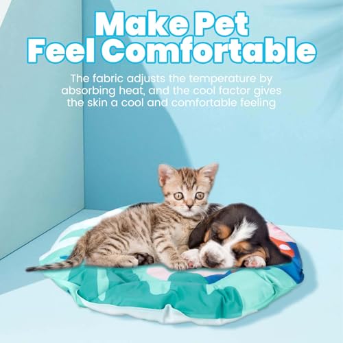 Pet Cooling Mat for Dogs Cats, Thickened Durable Cooling Pad Washable for Small Pets, Indoor & Outdoor Summer Use