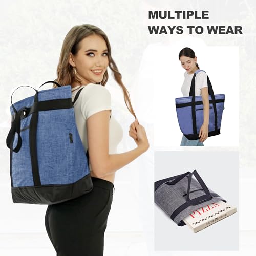 BeeGreen Cooler Bag Soft Insulated Tote for Beach Travel Grocery Shopping Lunch Portable Large Ice Coolers with Handle Hard Freezer Bags with Zippered Top Foldable Leakproof Delivery Totes Purple - color: Dark Purple