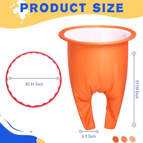 14 Pcs Granny Pants Yard Game, Oversized Granny Pants Outdoor Games with 10 Bouncy Balls and 2 Air Pump, Giant Stretchy Pants, Fun Tossing Games Props for Outdoor Parties, Group Gatherings - color: Orange, size: Large (Pack of 2)