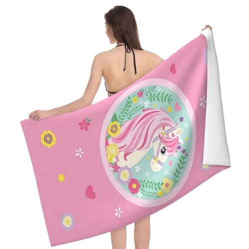 Cute Unicorn Beach Towel for Kids/Girls/Toddler/Baby, Personalized Microfiber Beach Towels Bulk, Quick Dry Beach Towel for Pool, Lightweight Bath Towels Oversized Clearance 30"x 60" - color: Unicorn2, size: 30"x 60"