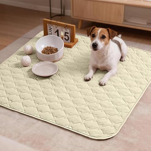 gogobunny 100% Double-Sided Waterproof Dog Bed Cover Pet Blanket Sofa Couch Furniture Protector for Puppy Large Dog Cat, Reversible (30x30 Inch (Pack of 1), Dark Cream/Light Cream) - color: Dark Cream/Light Cream, size: 30x30 Inch (Pack of 1)