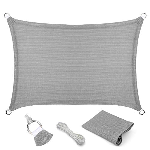 Eden's Decor 4' x 6' Grey Sun Shade Sail Outdoor Canopy Rectangular Awning Fabric Cloth Screen for Patio Garden Backyard Pergola Custom Size - color: Gray, size: 4' x 6'