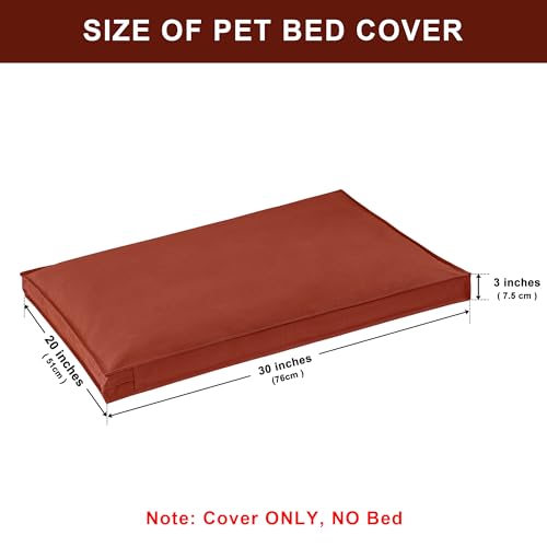 Dog Bed Covers Replacement Washable, Waterproof Dog Bed Cover with Zipper, 30Lx20Wx3H inch Durable Oxford Pet Bed Cover for Outdoor/Indoor Use, Cover Only, Tangerine - color: Tangerine, size: 30*20*3 inch