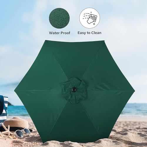 Simple Deluxe 9' Patio Umbrella Outdoor Table Market Yard Umbrella with Push Button Tilt/Crank - color: Green, size: 7.5ft