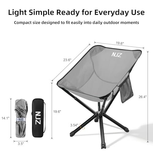 Premium Camping Chair, Folding Outdoor Chair with Aluminum Frame, Sturdy and Durable Portable Chair for Camping, Fishing, RV Travel, All-Weather Use - color: Grey, size: E