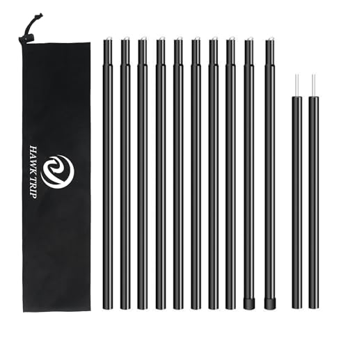 Camping Tarp Poles Tent Poles Adjustable for Tarp Canopy Awning Beach Shade (Dia 0.75"/Length 80.7") - color: Dia 0.75"/Length 80.7"