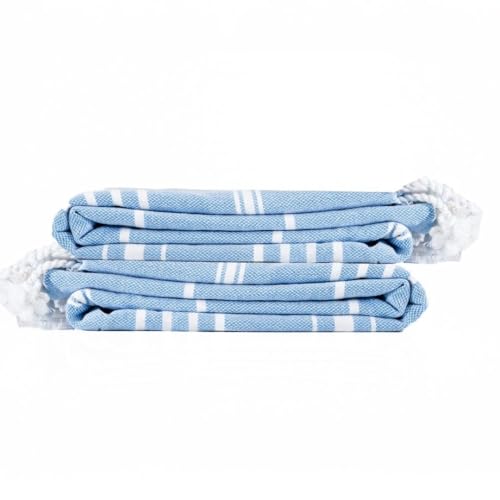Cotton Turkish Beach Towel with Towels Oversized 36"x72" Pool Absorbent Extra Large Quick Dry Sand Travel Towel (Azure Bliss, 2 Pack) - color: Azure Bliss, size: 2 Pack
