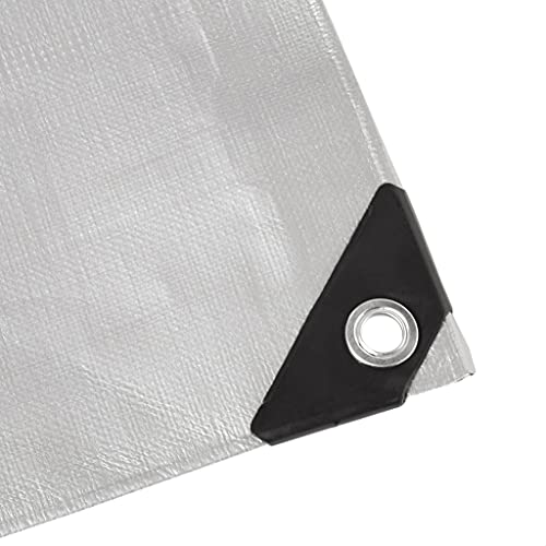 Amazon Basics Multi Purpose Waterproof Poly Tarp Cover with Grommets, 20 x 20 ft, 10MIL Thick, Brown/Silver, 1-Pack