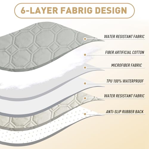 ZNSAYOTX Ultimate Cozy Blankets (40"x50") 100% Waterproof Chaise Mat Blanket for Dog Pets, Bed Couch Sofa Protector with Non-Slip Back Washable Durable, Pee Scratch Proof Easy to Clean (Light Grey) - color: Light Grey, size: 40x50 Inch