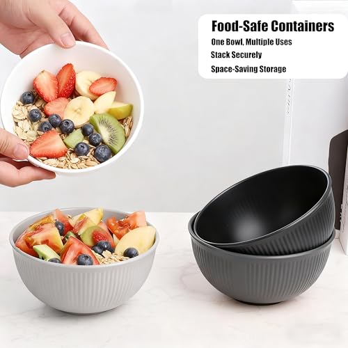 Wheat Straw Bowls Set of 4, Microwave & Dishwasher Safe, Lightweight BPA Free Bowls for Cereal, Soup, Salad & Oatmeal (Multicolor) - color: Multicolor
