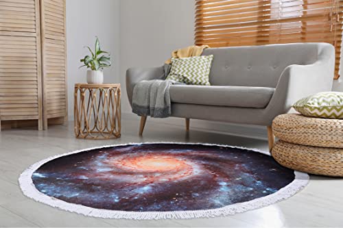 Benefeet Sox Beach Towel Large Round Mandala Pool Towels Tassels Microfiber Quick Dry Beach Blanket Throw Bohemian Roundie Swim Pool Circle Towel, 59 Inches - color: Space Galaxy
