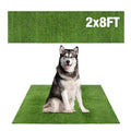 GLOBREEN Large Dog Grass Pee Pad, 2FTx8FT Artificial Grass Puppy Potty Training, Indoor Outdoor Pets Turf Balcony Patio Yard - size: 2' x 8' (Rectangular)