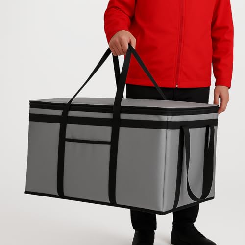 musbus 2 pack XXXL Gray Insulated Food Delivery Bag Cooler Bags Keep Food Warm Catering Therma Catering cooler bags keep food warm catering therma catering shopper accessories hot - color: Gray, size: XXX-Large（24W x 15H x 14D）