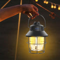 JINIU Rechargeable LED Camping Lantern, Mini Retro Portable Waterproof Lantern, 1000LM, 3 Light Modes (2700-6500K) Stepless Dimming Brightness, Hanging Tent Light for Camping, Power Outages - style: Black